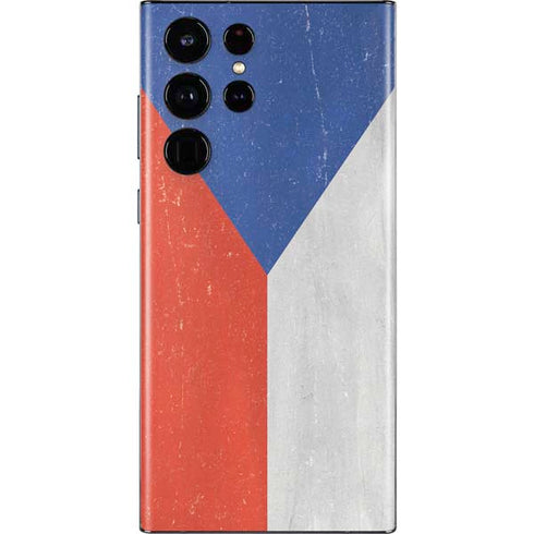 Czech Republic Flag Distressed Galaxy S22 Ultra Skin